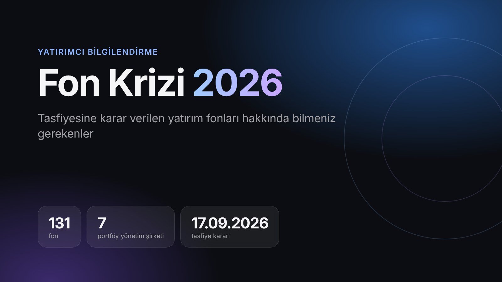 Fon Krizi 2026: yatırımcı bilgilendirme